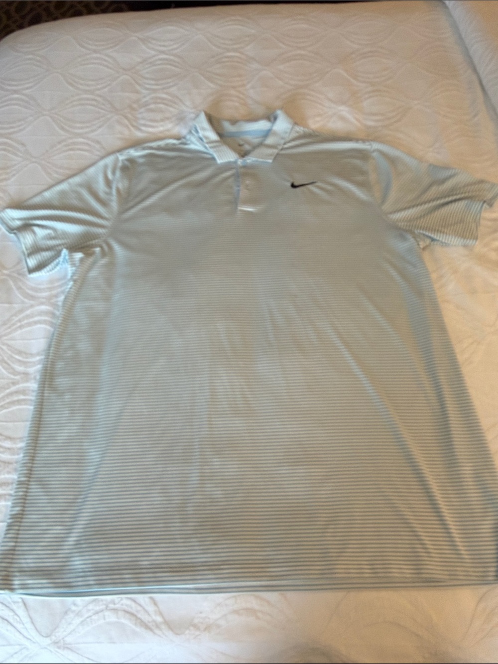 Nike Men’s Pale Blue Striped Performance Polo